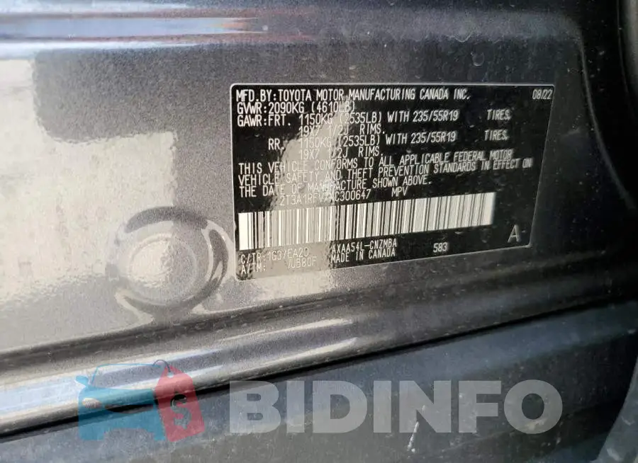 2T3A1RFV7NC300647 Photo# 12