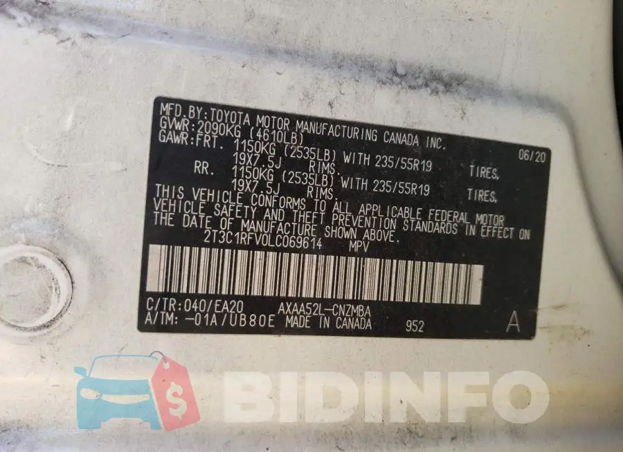 2T3C1RFV0LC069614 Photo# 13