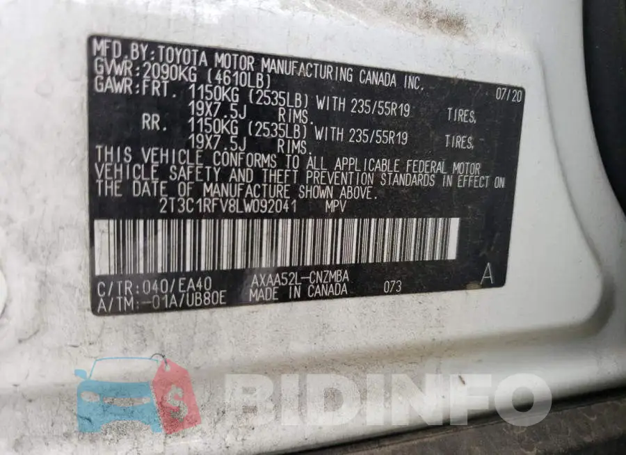 2T3C1RFV8LW092041 Photo# 13
