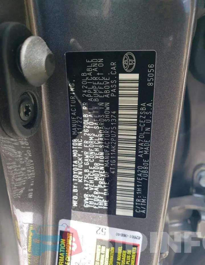 4T1G11AK2PU751374 Photo# 12