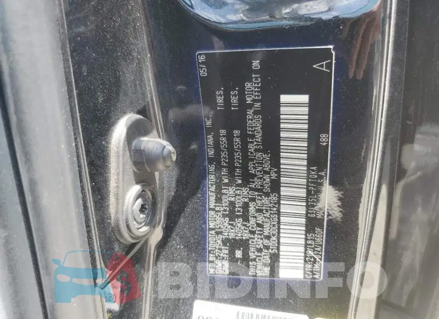 5TDDK3DCXGS142185 Photo# 13