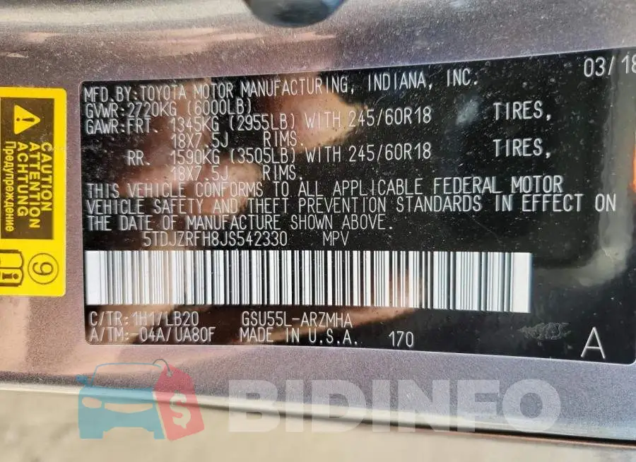 5TDJZRFH8JS542330 Photo# 12