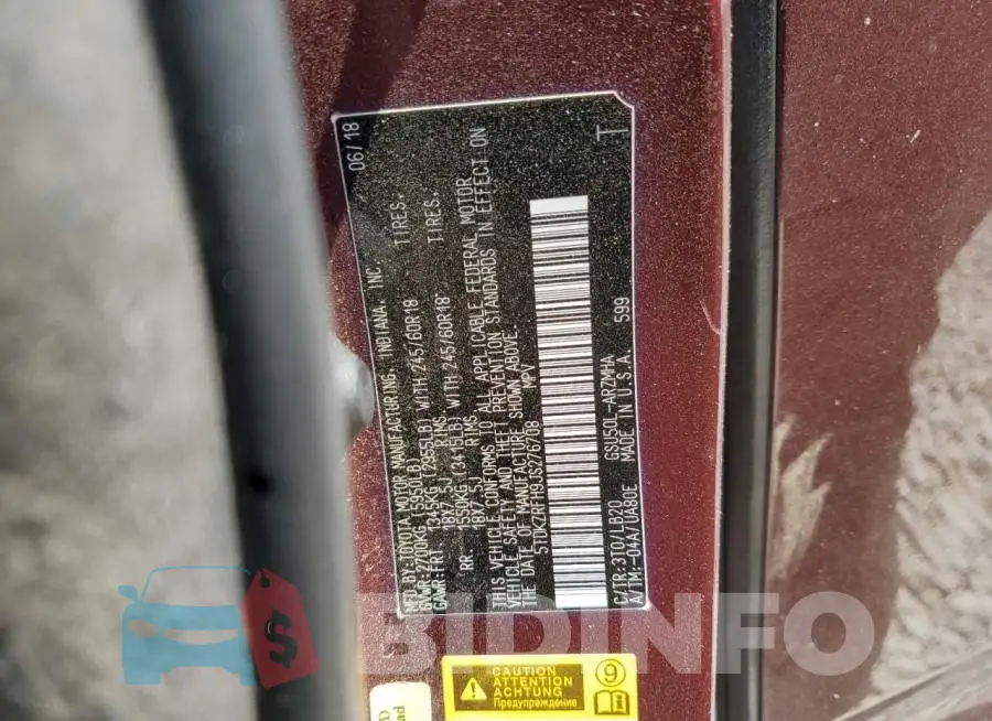 5TDKZRFH9JS276708 Photo# 13