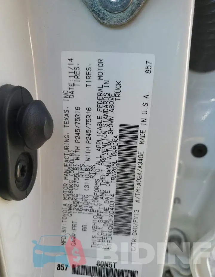 5TFJX4GN0FX040314 Photo# 13