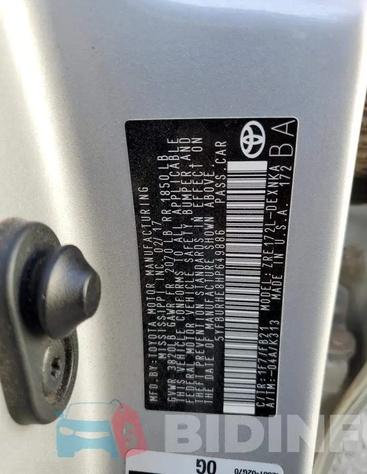 5YFBURHE8HP649886 Photo# 13
