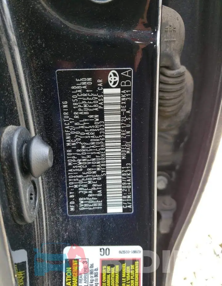 5YFBURHE8HP653033 Photo# 12