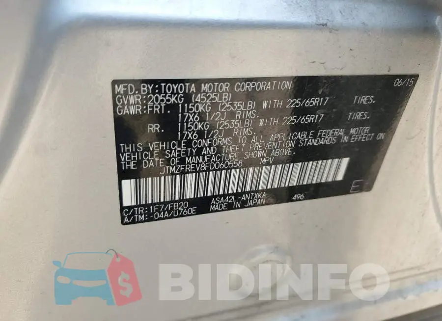 JTMZFREV8FD060558 Photo# 12