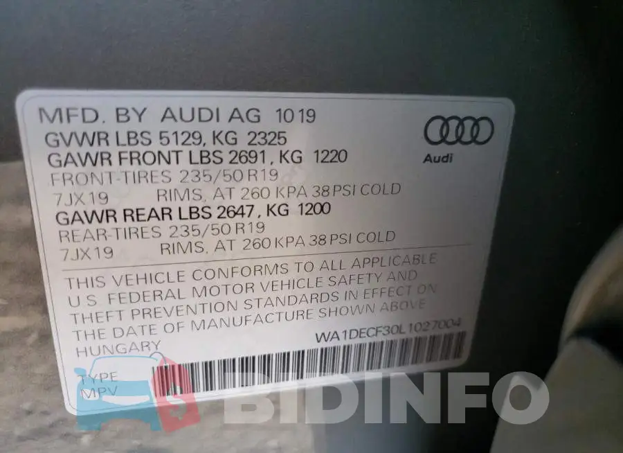 WA1DECF30L1027004 Photo# 13