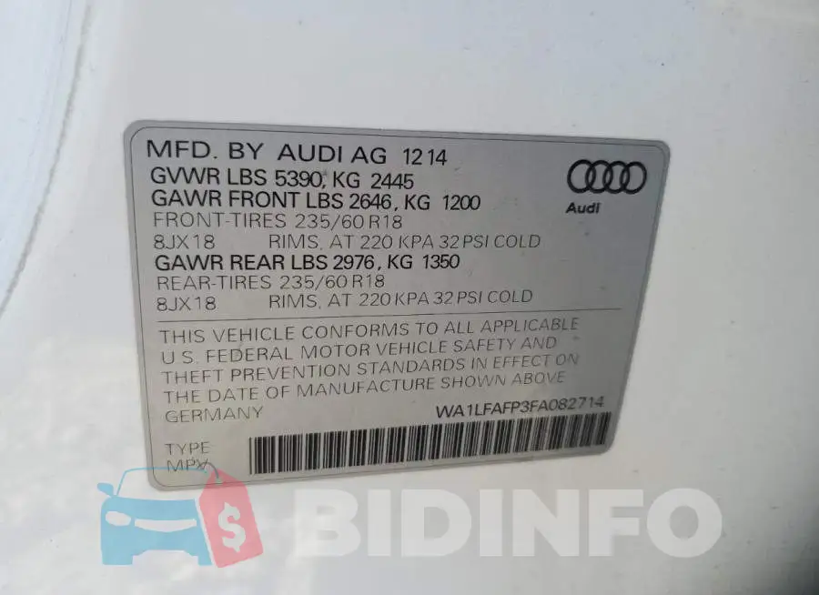 WA1LFAFP3FA082714 Photo# 13