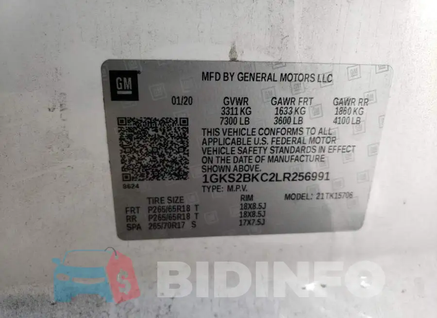 1GKS2BKC2LR256991 Photo# 12