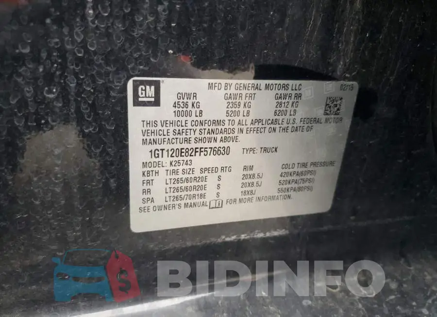 1GT120E82FF576630 Photo# 12