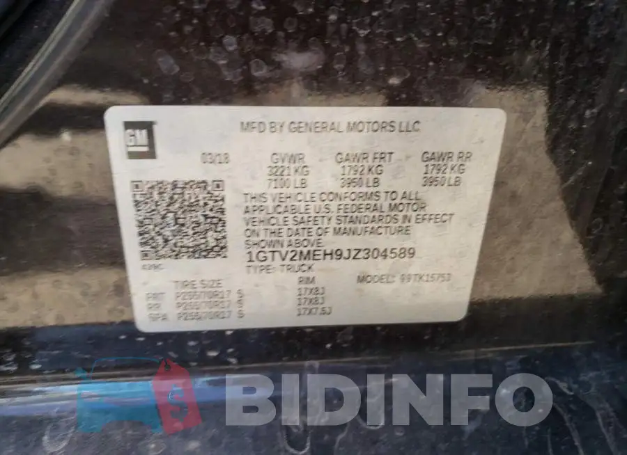1GTV2MEH9JZ304589 Photo# 12