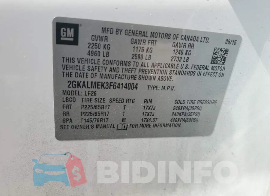 2GKALMEK3F6414004 Photo# 13