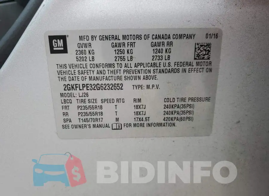 2GKFLPE32G6232652 Photo# 14