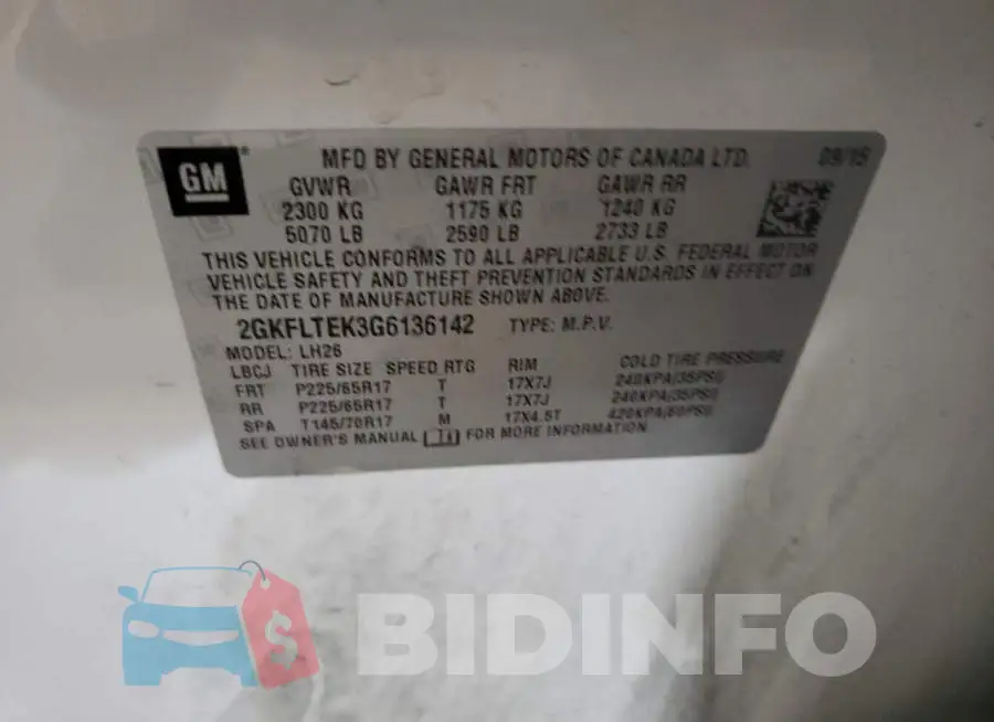 2GKFLTEK3G6136142 Photo# 12