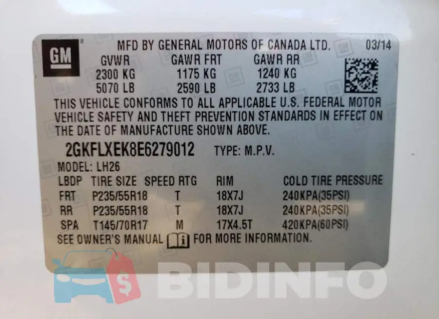 2GKFLXEK8E6279012 Photo# 14