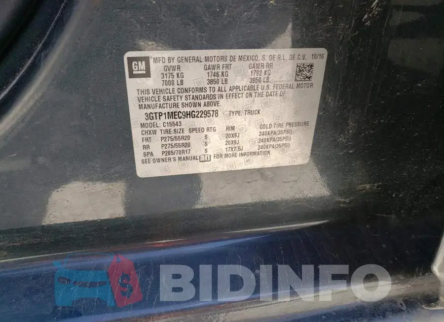 3GTP1MEC9HG229578 Photo# 12