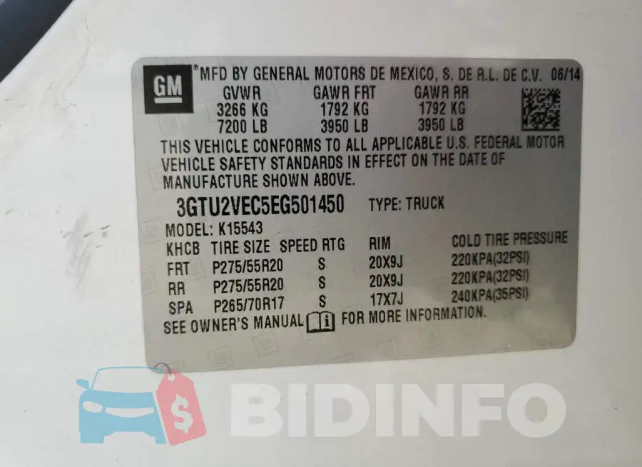 3GTU2VEC5EG501450 Photo# 12