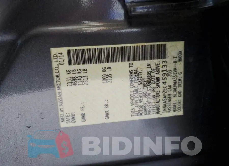 1N4AA5AP2EC459133 Photo# 12