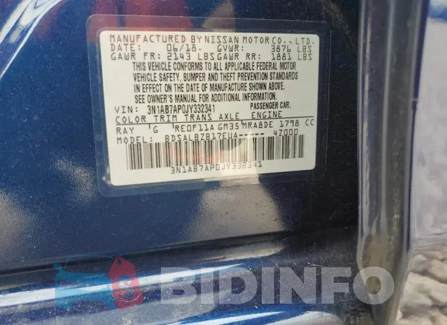 3N1AB7AP0JY332341 Photo# 12