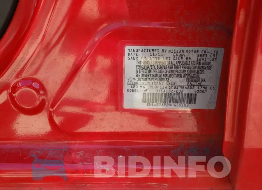 3N1AB7AP2HL655183 Photo# 12