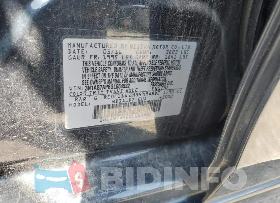 3N1AB7AP6GL654522 Photo# 12