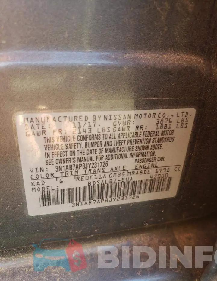 3N1AB7AP8JY231726 Photo# 12