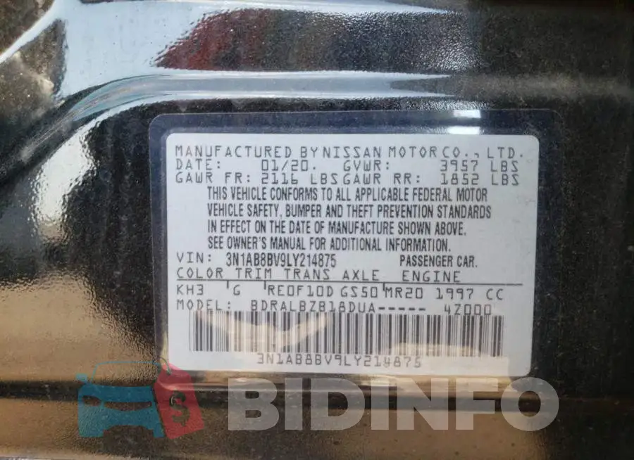 3N1AB8BV9LY214875 Photo# 12