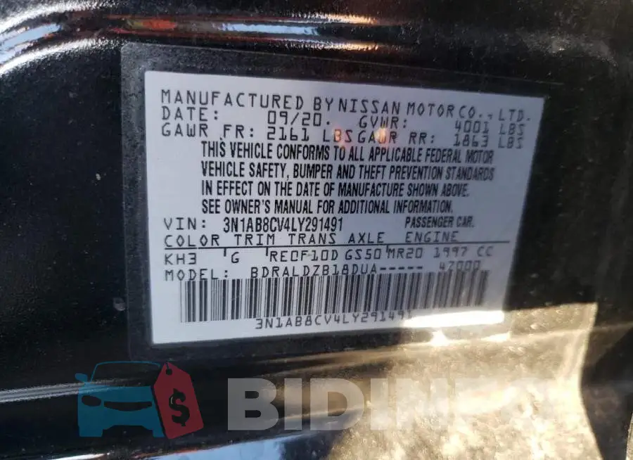 3N1AB8CV4LY291491 Photo# 12