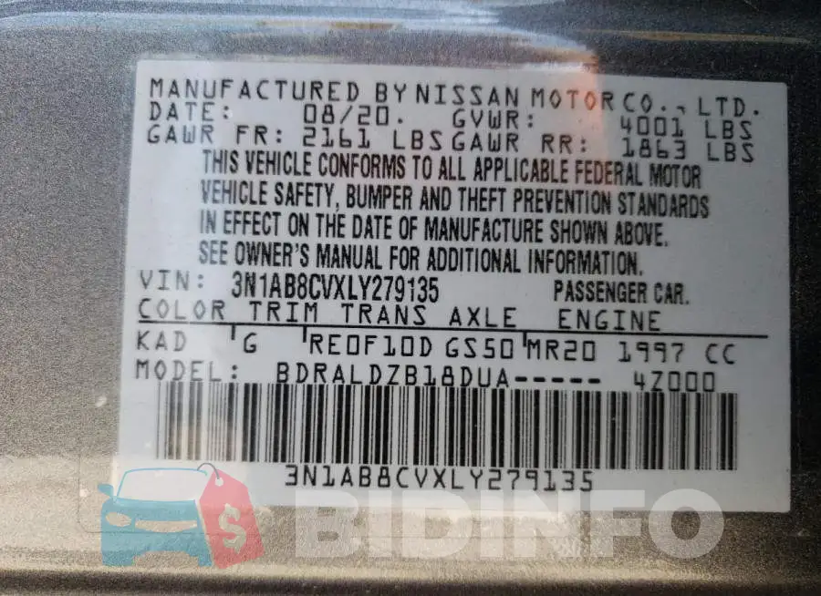 3N1AB8CVXLY279135 Photo# 12