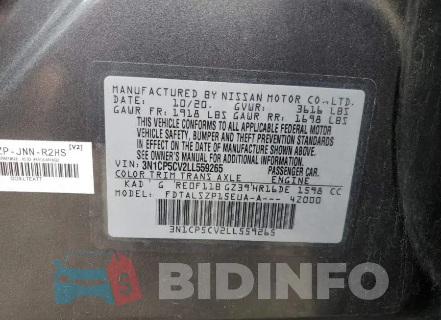 3N1CP5CV2LL559265 Photo# 13