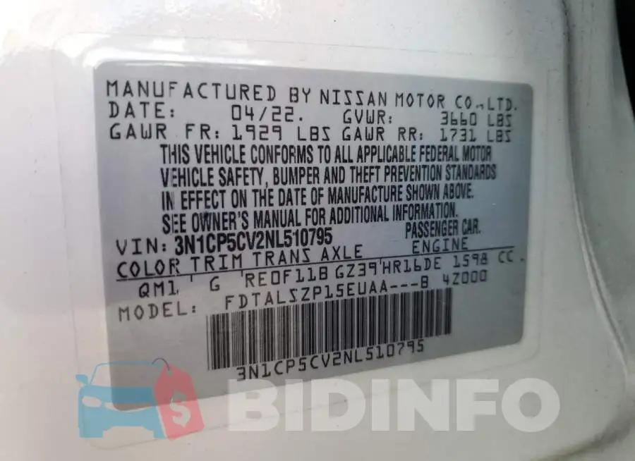 3N1CP5CV2NL510795 Photo# 12