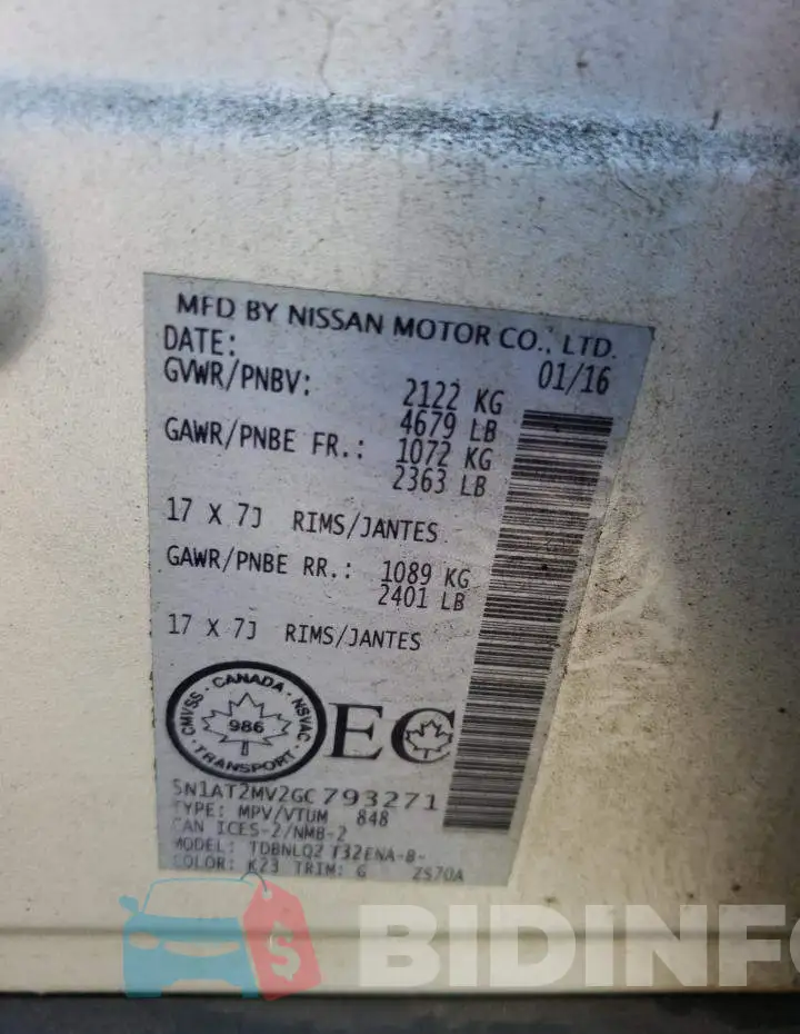 5N1AT2MV2GC793271 Photo# 13