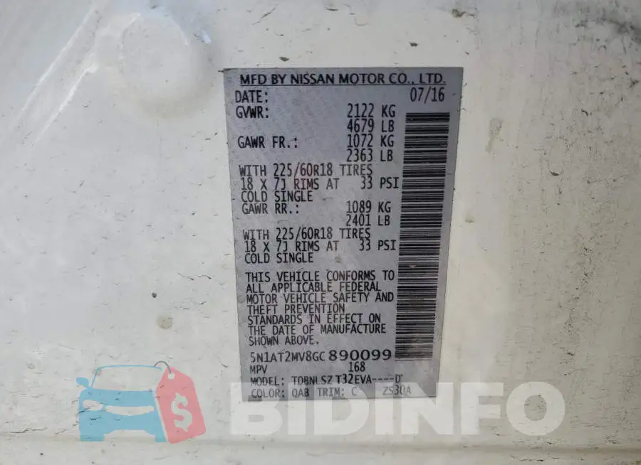 5N1AT2MV8GC890099 Photo# 14