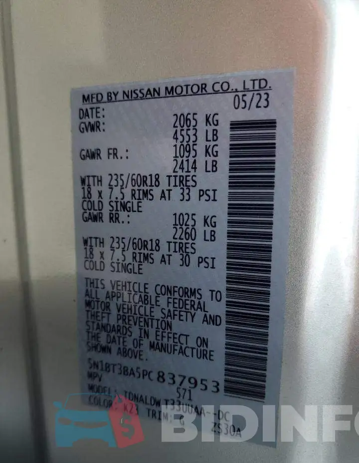 5N1BT3BA5PC837953 Photo# 14