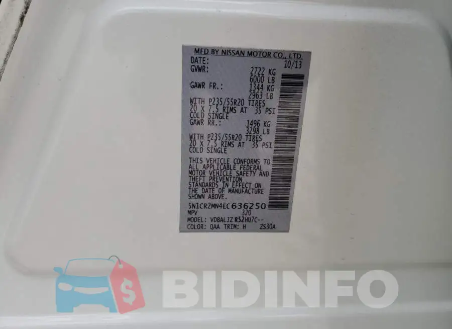 5N1CR2MN4EC636250 Photo# 13