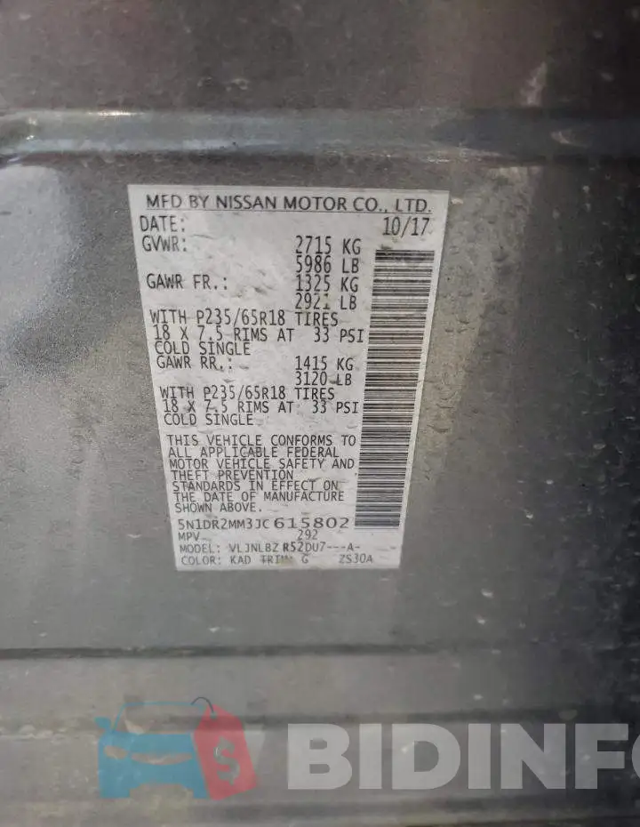 5N1DR2MM3JC615802 Photo# 14
