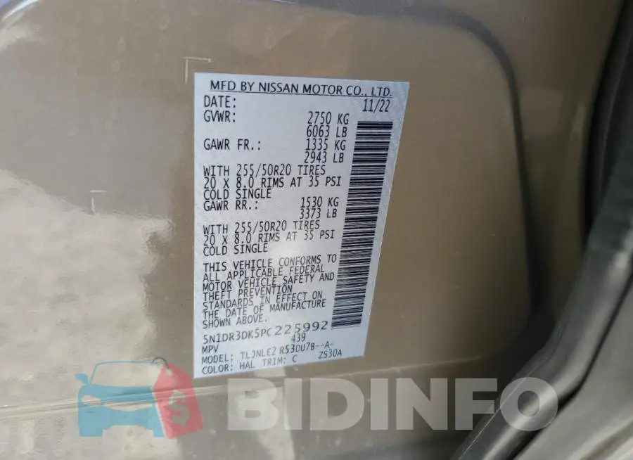5N1DR3DK5PC225992 Photo# 12