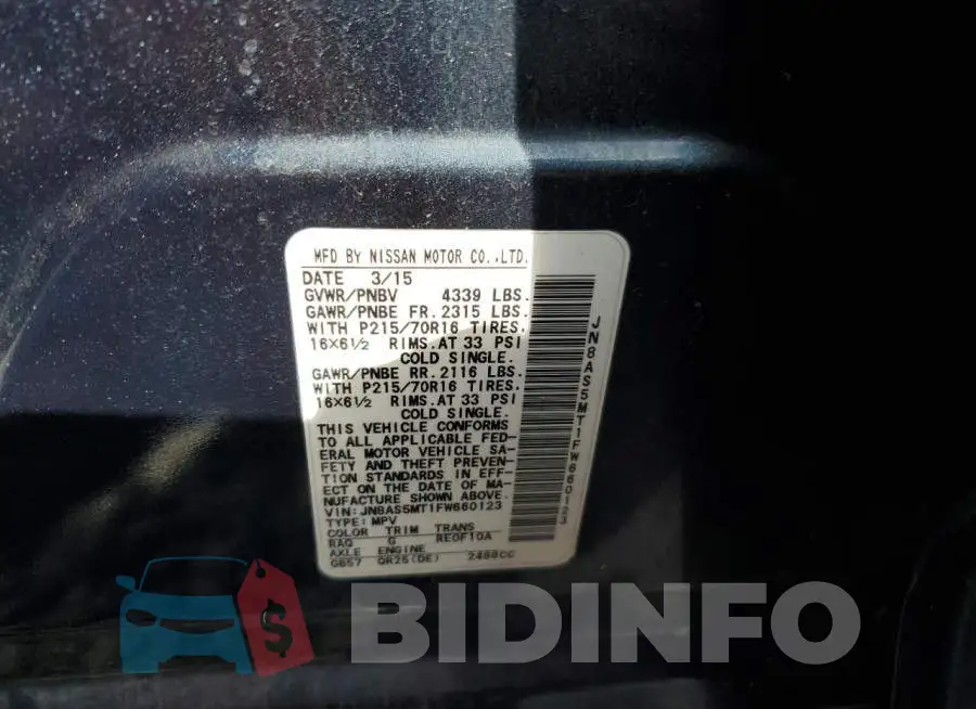 JN8AS5MT1FW660123 Photo# 12