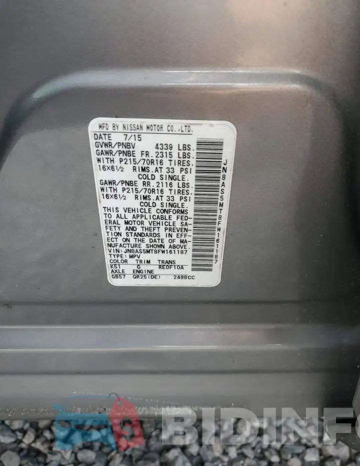 JN8AS5MT8FW161187 Photo# 13