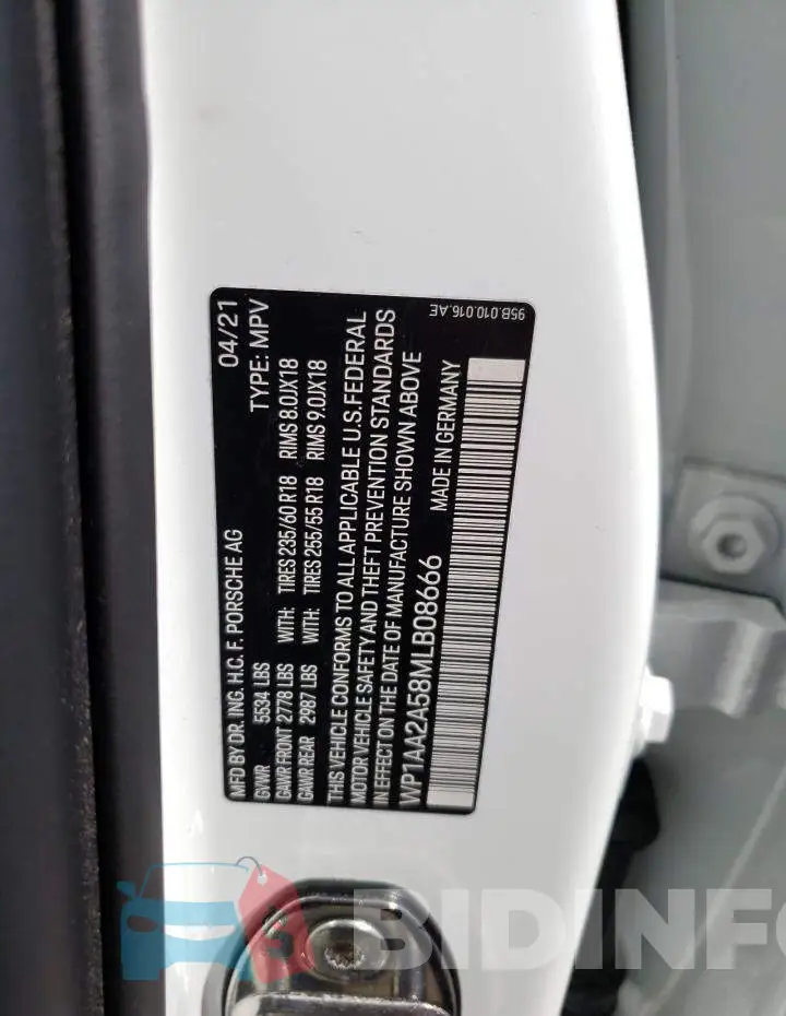 WP1AA2A58MLB08666 Photo# 12