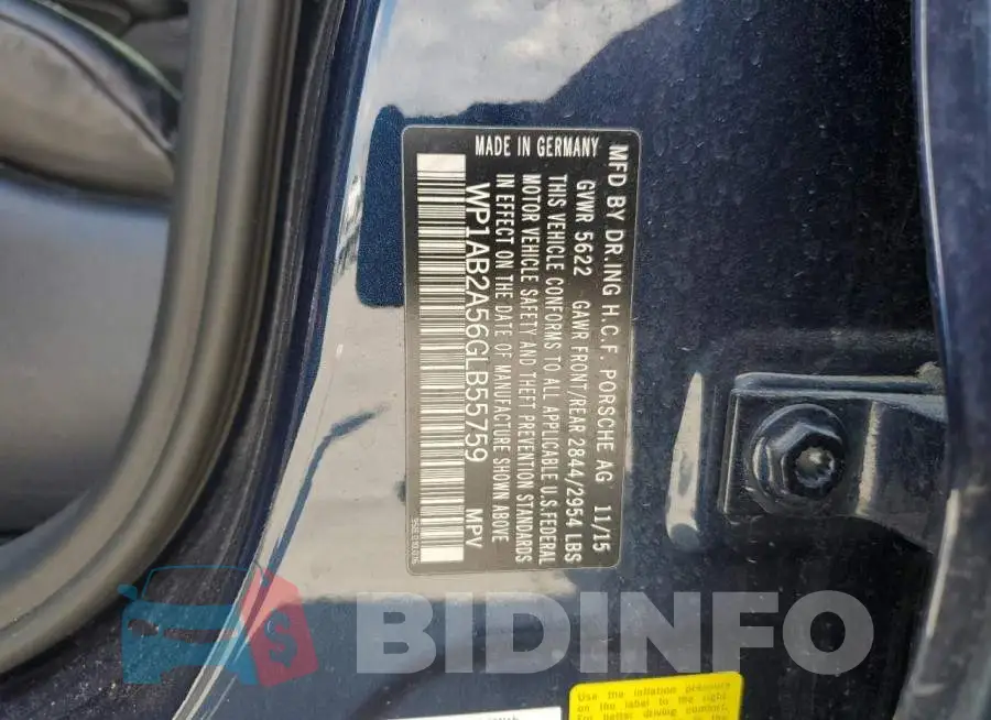 WP1AB2A56GLB55759 Photo# 12