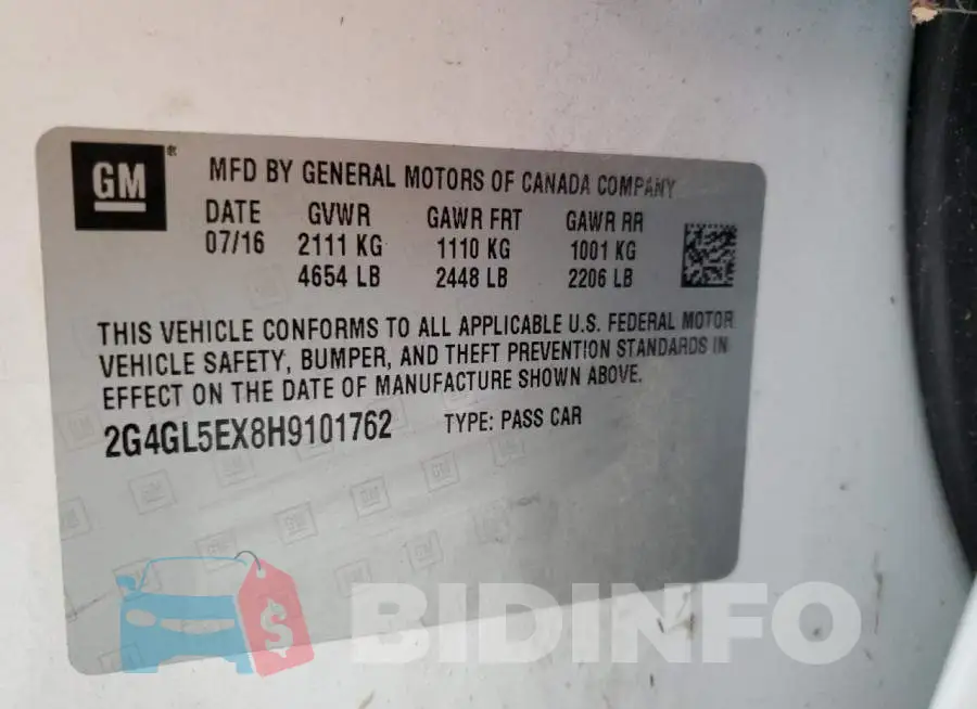 2G4GL5EX8H9101762 Photo# 12