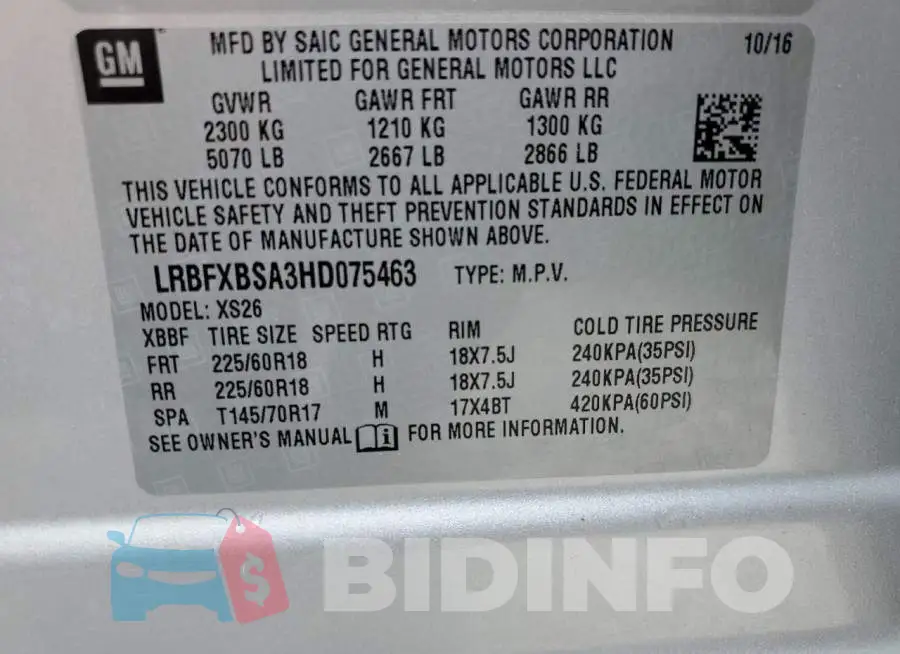 LRBFXBSA3HD075463 Photo# 13