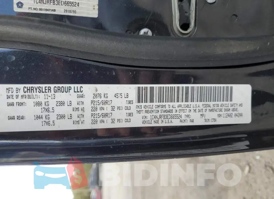 1C4NJRFB3ED665524 Photo# 12