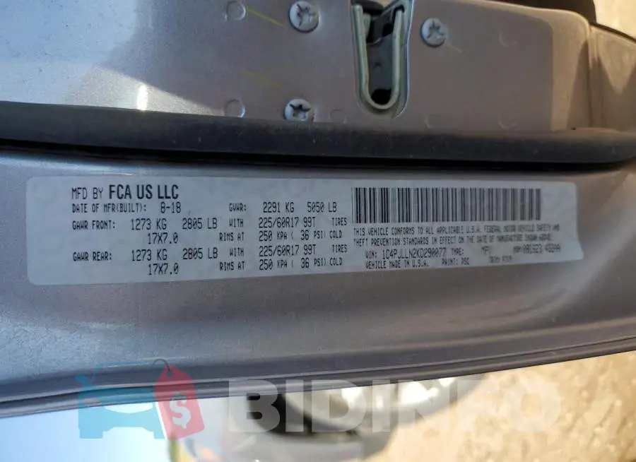 1C4PJLLN2KD290077 Photo# 12
