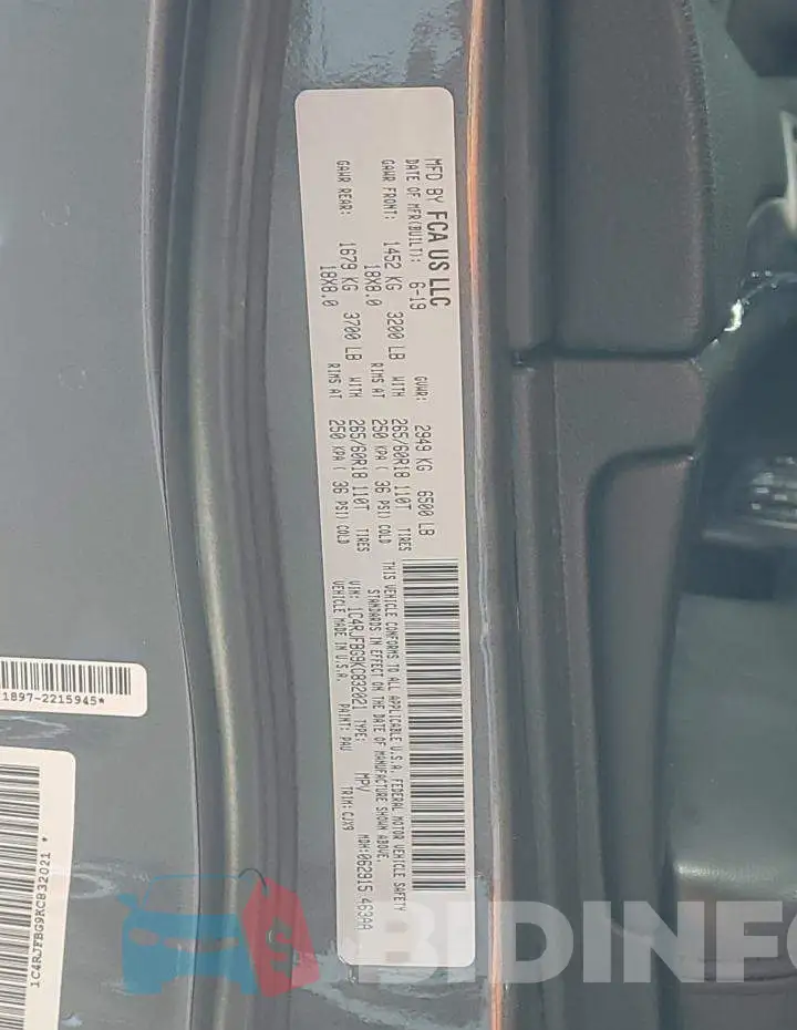 1C4RJFBG9KC832021 Photo# 12