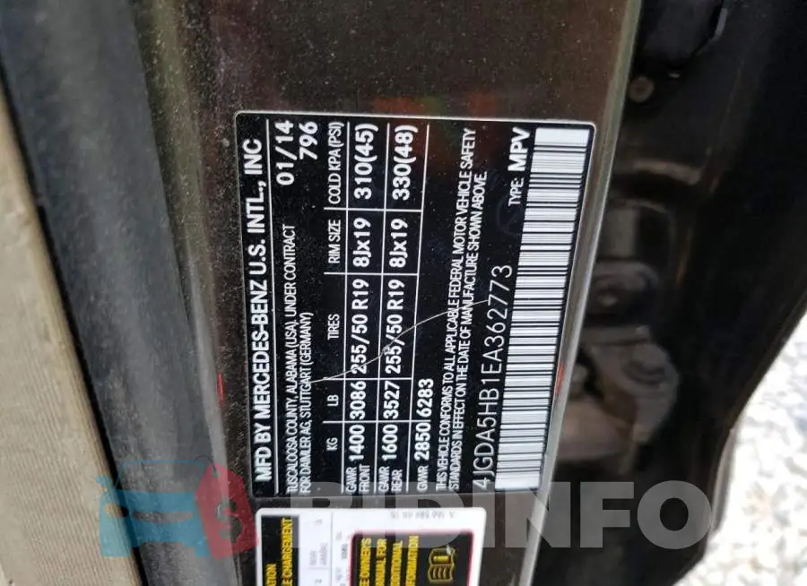 4JGDA5HB1EA362773 Photo# 12