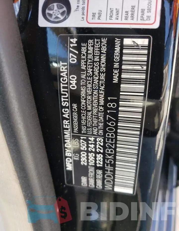 WDDHF5KB2EB067181 Photo# 13