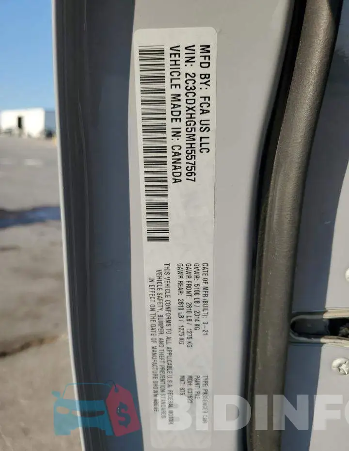 2C3CDXHG5MH557567 Photo# 12